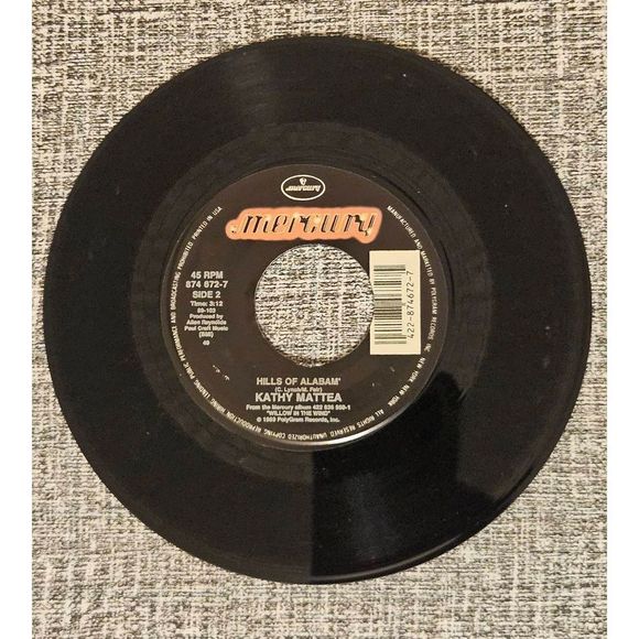 Kathy Mattea Burning old memories/hills of Alabama mercury 45  Vinyl Record - Picture 2 of 4